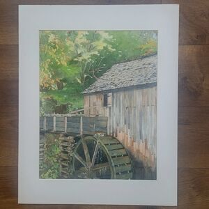 Original Watercolor Painting of 'Adirondak Water Mill'. 17" x 13"